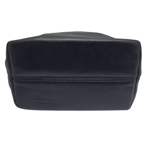 Retro Status Quo Black Leather Purse Vintage Small Minimalist Carry Handbag NYC - Picture 3 of 9